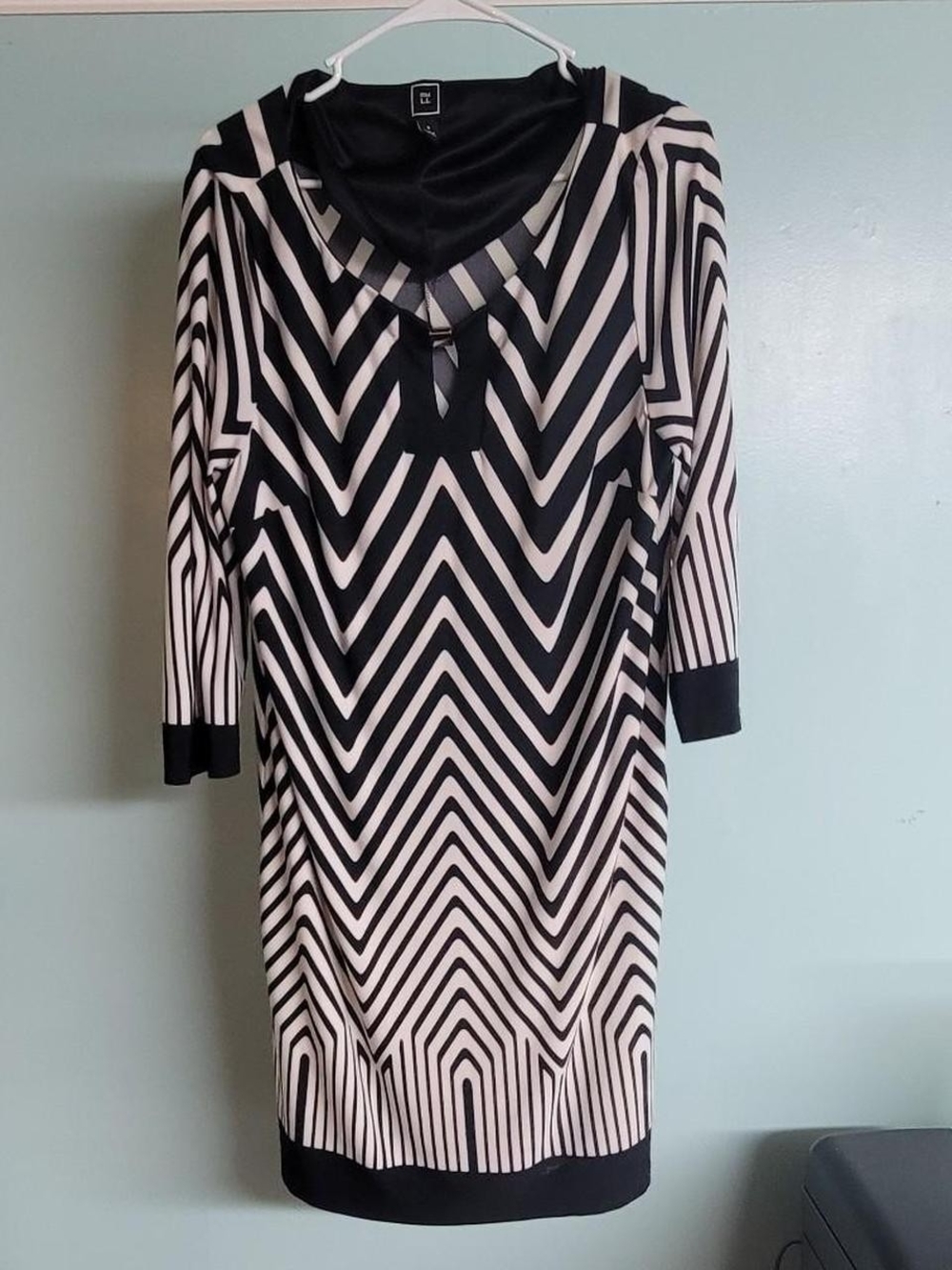 Black & White Chevron Sheath Dress by RMLL